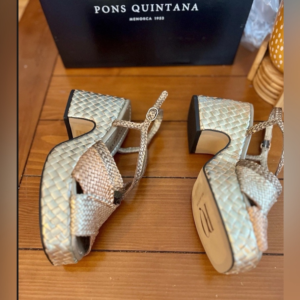 Pons Quintana Gold Metallic Braided Sandals New size 6 (37) - Picture 8 of 12